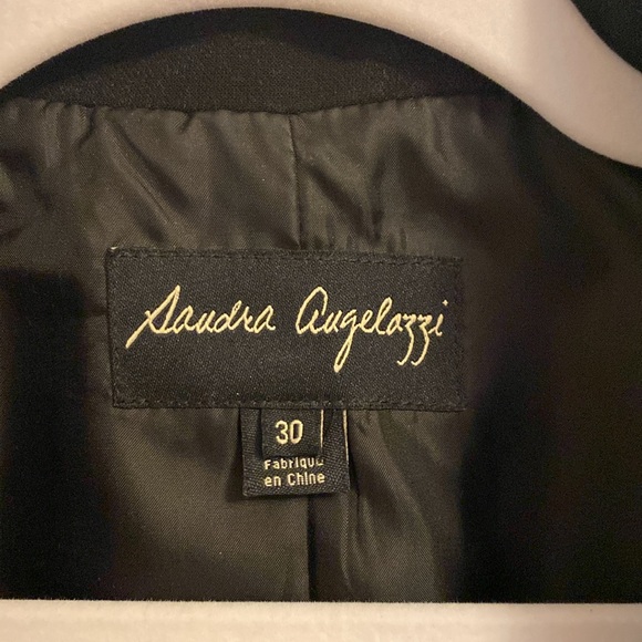 Black Blazer - Nipped at Waist, Single Button Closure, Slash/ Flap pockets - Picture 5 of 6